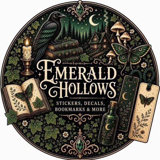 Emerald Hollows — stickers, decals, bookmarks and more